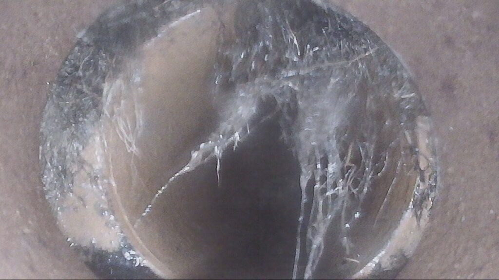 main sewer line clog found during sewer camera inspection in Burlington Iowa