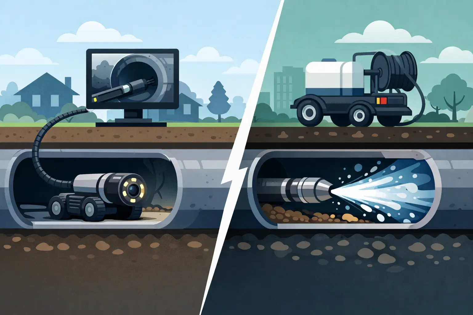 Sewer Camera Inspection vs Jetting – Which First?